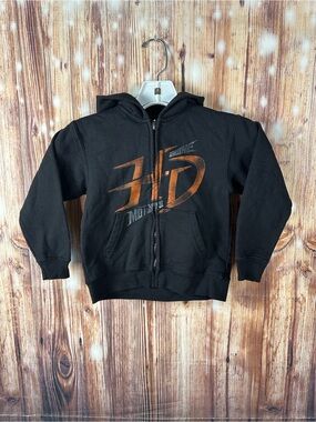 Harley-Davidson Kids Black Hoodie with Orange Graphic Size 2T/3T